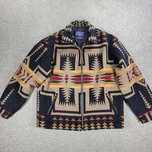 VTG Pendleton Chief Joseph Blanket Jacket L Wool Aztec Southwestern Tribal 80s